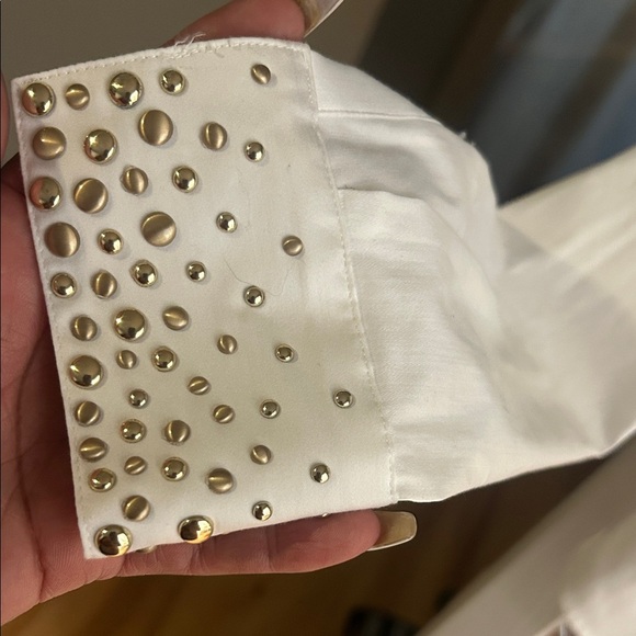 Cache Ivory Button-Down Shirt with Gold Details - Picture 4 of 6